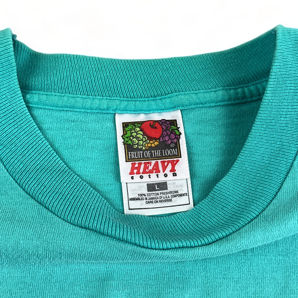 Vintage Whitewater Rafting Survivor Shirt Adult MEDIUM 90s Green New River - Picture 3 of 6